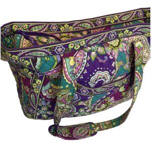 Vera Bradley Get Carried Away Heather Paisley Large Travel Diaper Bag Tote Zip